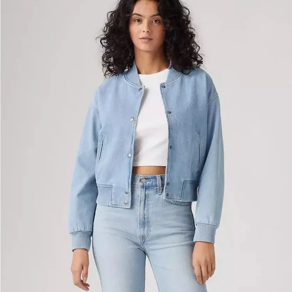 LEVI’S VARSITY Denim Streetwear Bomber Jacket | Size S | Retails $118 | - Picture 4 of 14